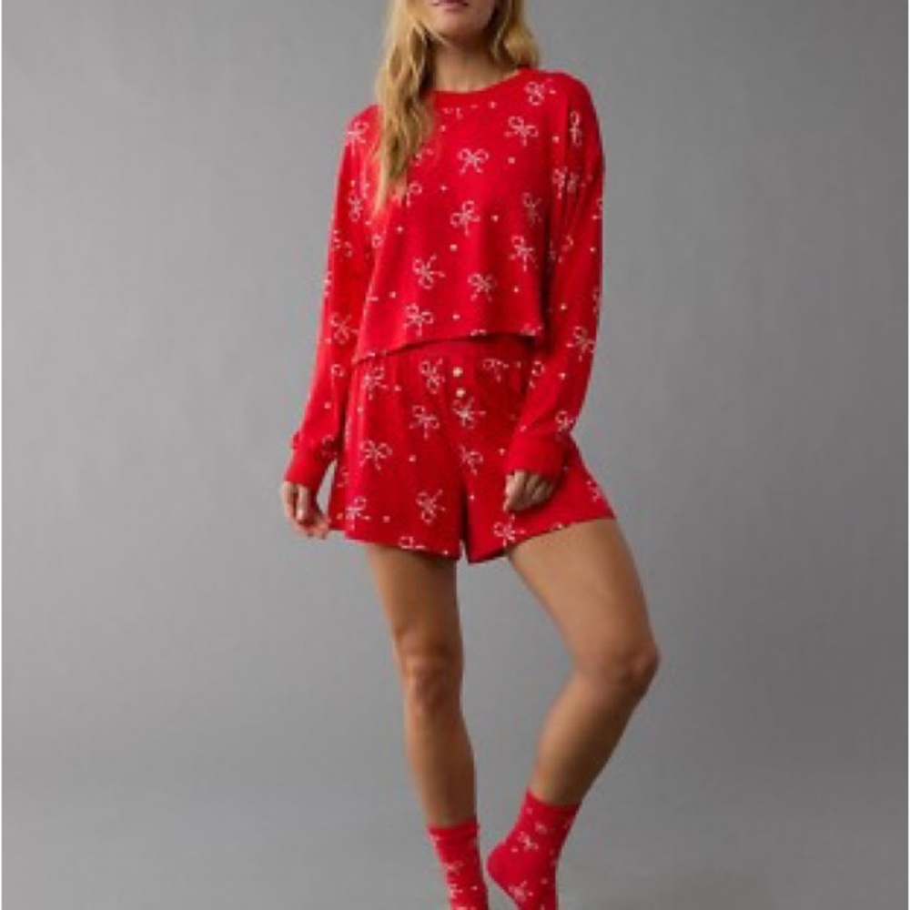 American Eagle Red Bow Lounge Set
